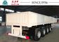 White 40 FT Drop Side Trailers , Flatbed Trailer 4 Axle With Side Wall