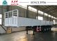 White 40 FT Drop Side Trailers , Flatbed Trailer 4 Axle With Side Wall