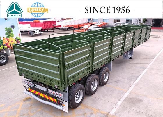 3-Axle Flatbed Trailer With Folding Sideboard 30 Ton Grain Trailer For Sale